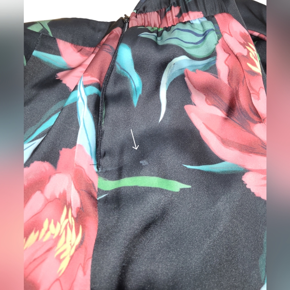 SHOW ME YOUR MUMU JENNA JUMPSUIT WOMENS XS BLACK FLORAL ONE PIECE TIE TOP NEW - Picture 15 of 16